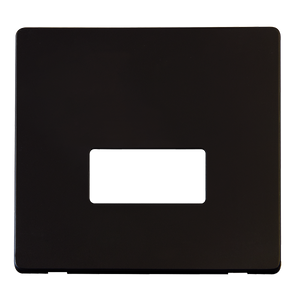 Click® Scolmore Definity™ SCP250MB 13A FCU Cover Plate  Metal Black  Insert