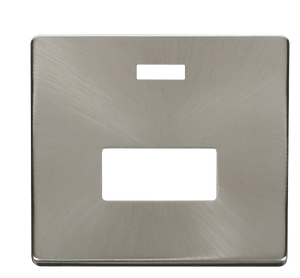 Click® Scolmore Definity™ SCP253BS 13A FCU With Neon Cover Plate  Brushed Stainless  Insert