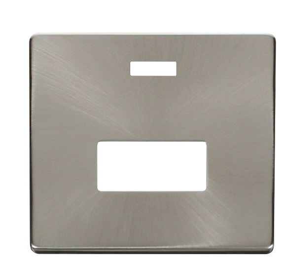 Click® Scolmore Definity™ SCP253BS 13A FCU With Neon Cover Plate  Brushed Stainless  Insert