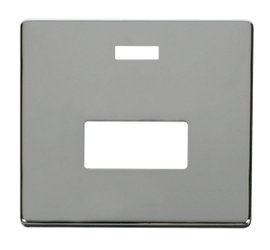 Click® Scolmore Definity™ SCP253CH 13A FCU With Neon Cover Plate  Polished Chrome  Insert