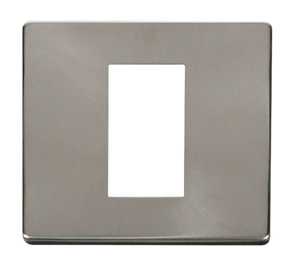 Click® Scolmore Definity™ SCP310BS 1 Gang New Media™ Cover Plate - 1 Aperture  Brushed Stainless  Insert