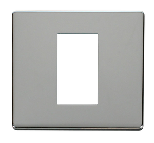 Click® Scolmore Definity™ SCP310CH 1 Gang New Media™ Cover Plate - 1 Aperture  Polished Chrome  Insert