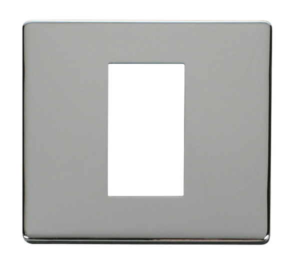 Click® Scolmore Definity™ SCP310CH 1 Gang New Media™ Cover Plate - 1 Aperture  Polished Chrome  Insert