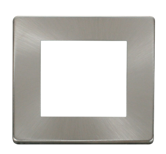 Click® Scolmore Definity™ SCP311BS 1 Gang New Media™ Cover Plate - 2 Apertures  Brushed Stainless  Insert