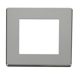 Click® Scolmore Definity™ SCP311CH 1 Gang New Media™ Cover Plate - 2 Apertures  Polished Chrome  Insert