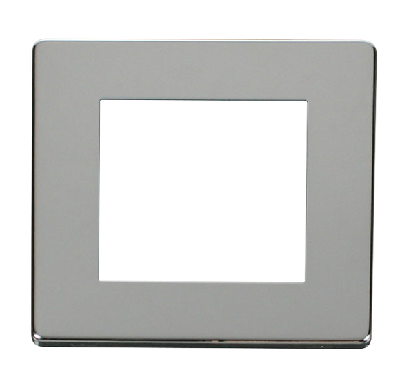 Click® Scolmore Definity™ SCP311CH 1 Gang New Media™ Cover Plate - 2 Apertures  Polished Chrome  Insert