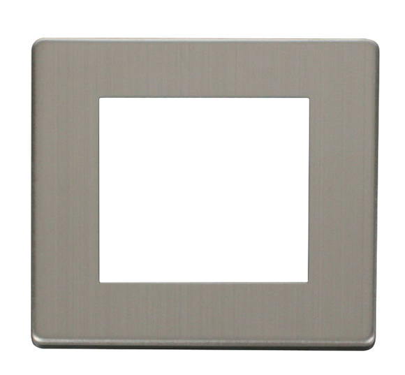 Click® Scolmore Definity™ SCP311SS 1 Gang New Media™ Cover Plate - 2 Apertures  Stainless Steel  Insert