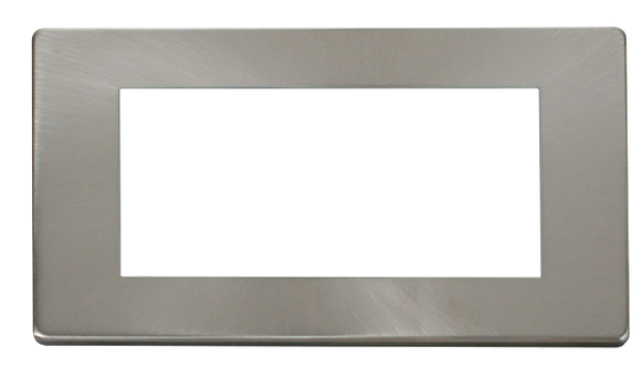 Click® Scolmore Definity™ SCP312BS 2 Gang New Media™ Cover Plate - 4 Apertures  Brushed Stainless  Insert