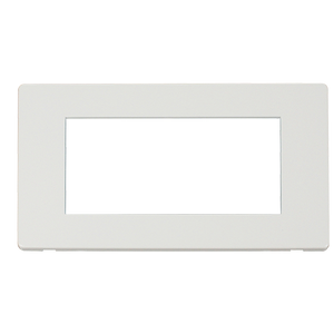 Click® Scolmore Definity™ SCP312MW 2 Gang New Media™ Cover Plate - 4 Apertures  Metal White  Insert