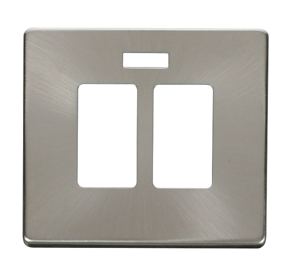 Click® Scolmore Definity™ SCP324BS 20A Sink/Bath Switch With Neon Cover Plate  Brushed Stainless  Insert