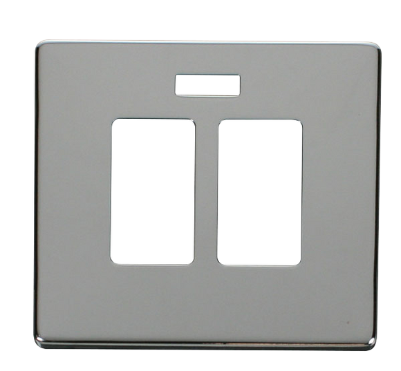 Click® Scolmore Definity™ SCP324CH 20A Sink/Bath Switch With Neon Cover Plate  Polished Chrome  Insert