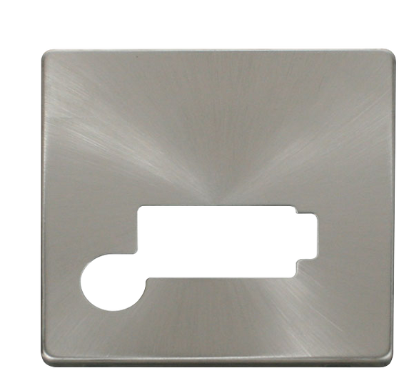 Click® Scolmore Definity™ SCP350BS 13A Lockable FCU Cover Plate  Brushed Stainless  Insert