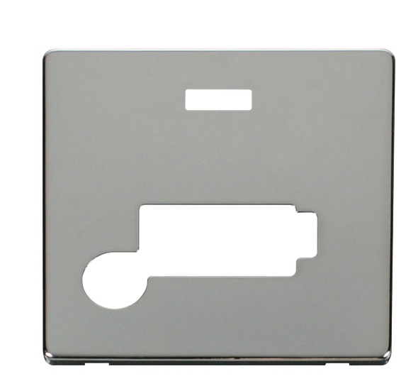 Click® Scolmore Definity™ SCP350CH 13A Lockable FCU Cover Plate  Polished Chrome  Insert