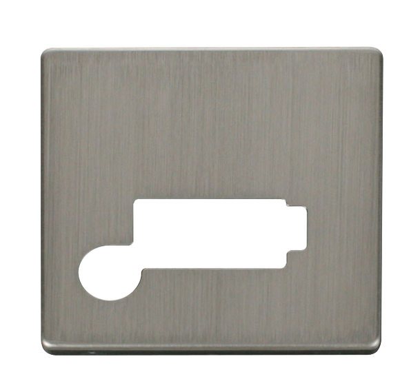 Click® Scolmore Definity™ SCP350SS 13A Lockable FCU Cover Plate  Stainless Steel  Insert