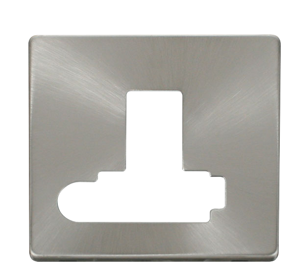 Click® Scolmore Definity™ SCP351BS 13A Lockable Switched FCU Cover Plate  Brushed Stainless  Insert