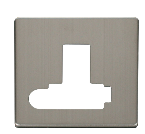 Click® Scolmore Definity™ SCP351SS 13A Lockable Switched FCU Cover Plate  Stainless Steel  Insert