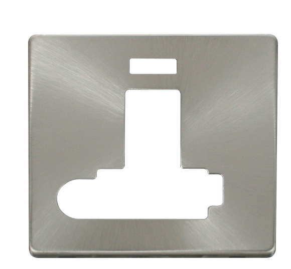 Click® Scolmore Definity™ SCP352BS 13A Lockable Switched FCU With Neon Cover Plate  Brushed Stainless  Insert