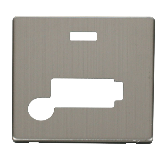 Click® Scolmore Definity™ SCP353SS 13A Lockable FCU With Neon Cover Plate  Stainless Steel  Insert