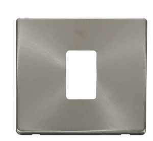 Click® Scolmore Definity™ SCP401BS 1 Gang MiniGrid® Cover Plate - 1 Aperture  Brushed Stainless  Insert