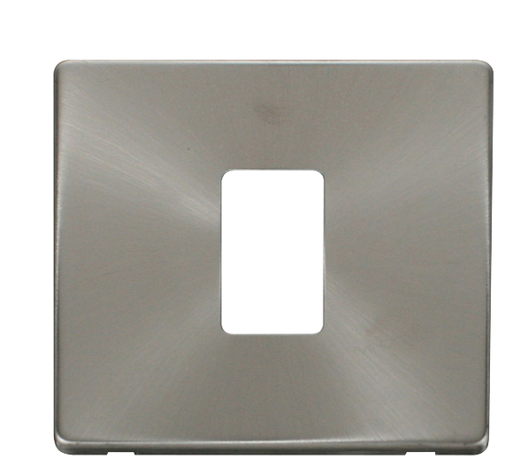 Click® Scolmore Definity™ SCP401BS 1 Gang MiniGrid® Cover Plate - 1 Aperture  Brushed Stainless  Insert