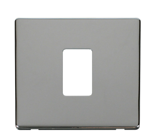 Click® Scolmore Definity™ SCP401CH 1 Gang MiniGrid® Cover Plate - 1 Aperture  Polished Chrome  Insert