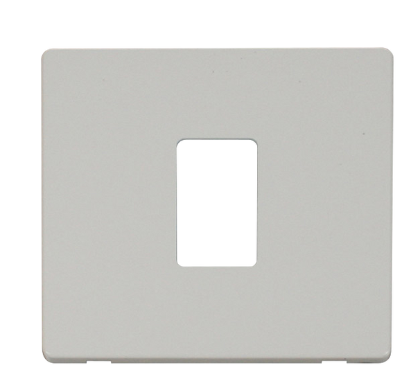 Click® Scolmore Definity™ SCP401PW 1 Gang MiniGrid® Cover Plate - 1 Aperture  Polar White  Insert