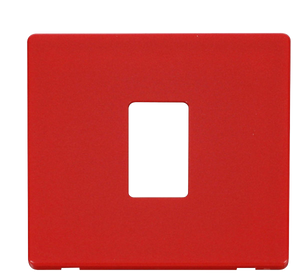 Click® Scolmore Definity™ SCP401RD 1 Gang MiniGrid® Cover Plate - 1 Aperture  Red  Insert