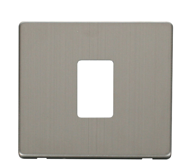 Click® Scolmore Definity™ SCP401SS 1 Gang MiniGrid® Cover Plate - 1 Aperture  Stainless Steel  Insert