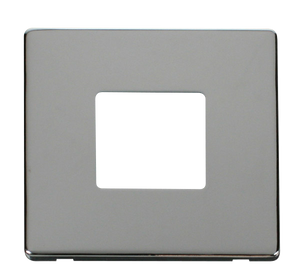 Click® Scolmore Definity™ SCP402CH 1 Gang MiniGrid® Cover Plate - 2 Apertures  Polished Chrome  Insert