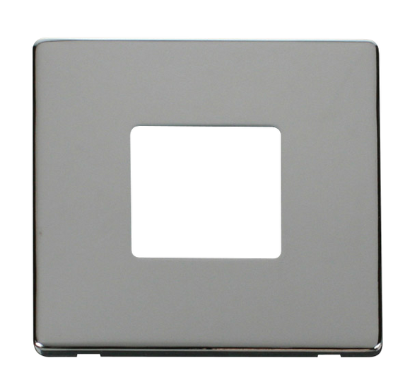 Click® Scolmore Definity™ SCP402CH 1 Gang MiniGrid® Cover Plate - 2 Apertures  Polished Chrome  Insert