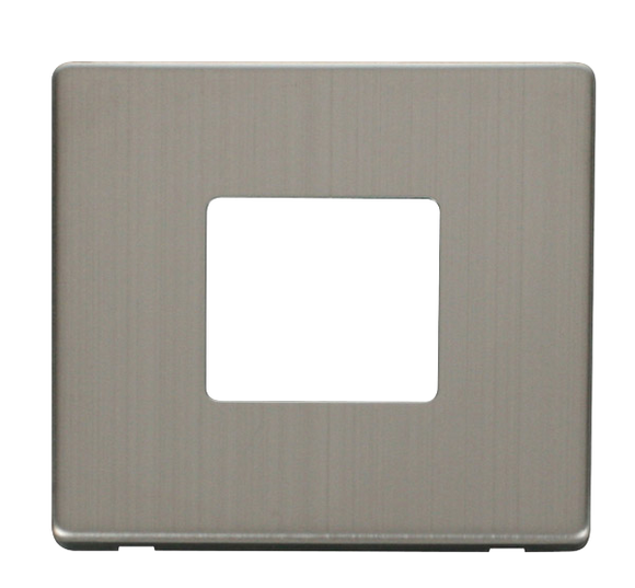 Click® Scolmore Definity™ SCP402SS 1 Gang MiniGrid® Cover Plate - 2 Apertures  Stainless Steel  Insert