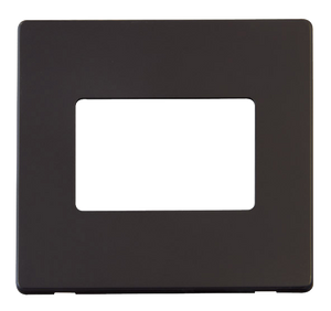 Click® Scolmore Definity™ SCP403BK 1 Gang MiniGrid® Cover Plate - 3 Apertures  Matt Black  Insert