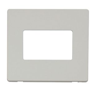 Click® Scolmore Definity™ SCP403PW 1 Gang MiniGrid® Cover Plate - 3 Apertures  Polar White  Insert