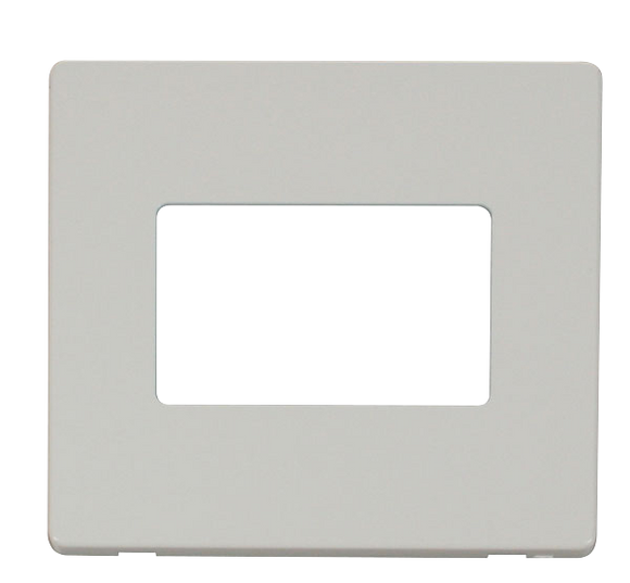 Click® Scolmore Definity™ SCP403PW 1 Gang MiniGrid® Cover Plate - 3 Apertures  Polar White  Insert