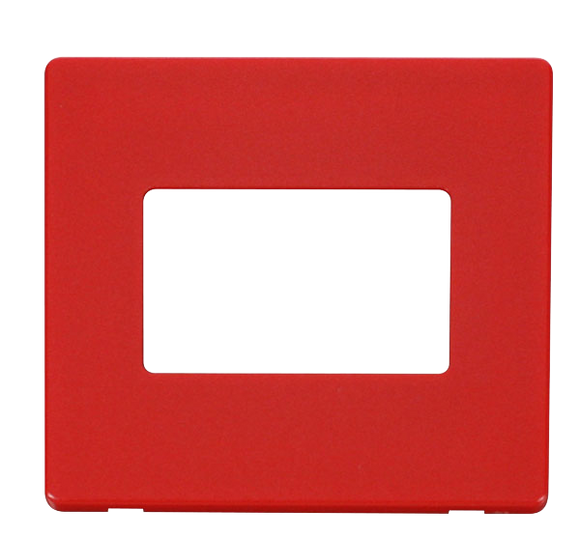 Click® Scolmore Definity™ SCP403RD 1 Gang MiniGrid® Cover Plate - 3 Apertures  Red  Insert