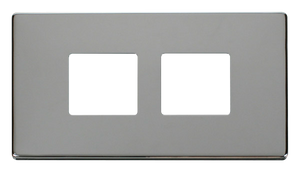 Click® Scolmore Definity™ SCP404CH 2 Gang MiniGrid® Cover Plate - 2 x 2 Apertures  Polished Chrome  Insert