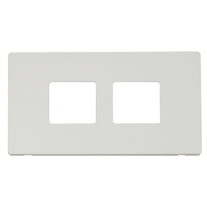 Click® Scolmore Definity™ SCP404MW 2 Gang MiniGrid® Cover Plate - 2 x 2 Apertures  Metal White  Insert