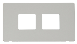 Click® Scolmore Definity™ SCP404PW 2 Gang MiniGrid® Cover Plate - 2 x 2 Apertures  Polar White  Insert