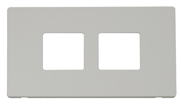 Click® Scolmore Definity™ SCP404PW 2 Gang MiniGrid® Cover Plate - 2 x 2 Apertures  Polar White  Insert