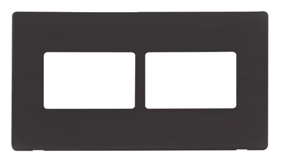 Click® Scolmore Definity™ SCP406BK 2 Gang MiniGrid® Cover Plate - 2 x 3 Apertures  Matt Black  Insert