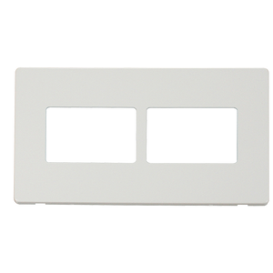 Click® Scolmore Definity™ SCP406MW 2 Gang MiniGrid® Cover Plate - 2 x 3 Apertures  Metal White  Insert