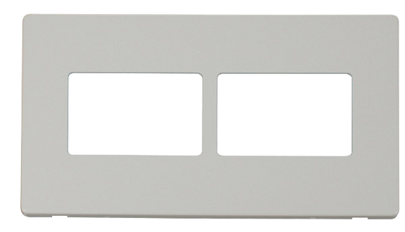 Click® Scolmore Definity™ SCP406PW 2 Gang MiniGrid® Cover Plate - 2 x 3 Apertures  Polar White  Insert