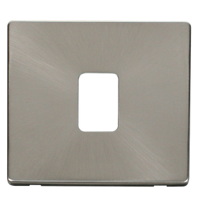 Click® Scolmore Definity™ SCP422BS 20A DP Switch Cover Plate  Brushed Stainless  Insert