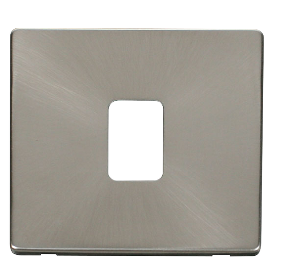 Click® Scolmore Definity™ SCP422BS 20A DP Switch Cover Plate  Brushed Stainless  Insert