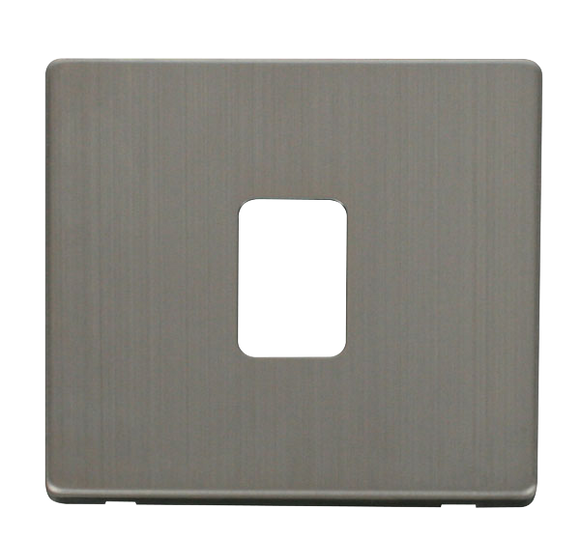 Click® Scolmore Definity™ SCP422SS 20A DP Switch Cover Plate  Stainless Steel  Insert