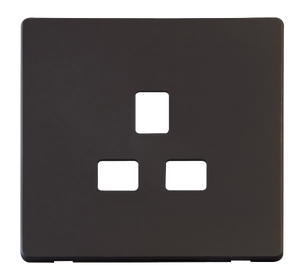 Click® Scolmore Definity™ SCP430BK 13A 1 Gang Socket Cover Plate  Matt Black  Insert