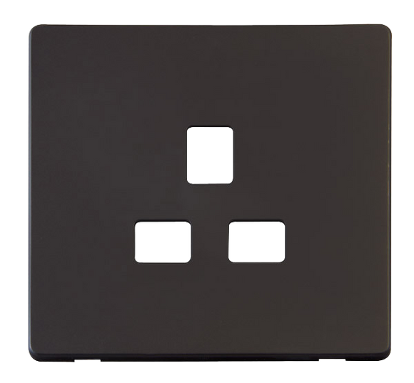 Click® Scolmore Definity™ SCP430BK 13A 1 Gang Socket Cover Plate  Matt Black  Insert