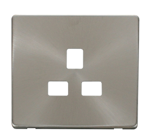 Click® Scolmore Definity™ SCP430BS 13A 1 Gang Socket Cover Plate  Brushed Stainless  Insert