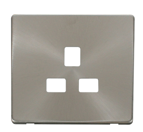 Click® Scolmore Definity™ SCP430BS 13A 1 Gang Socket Cover Plate  Brushed Stainless  Insert