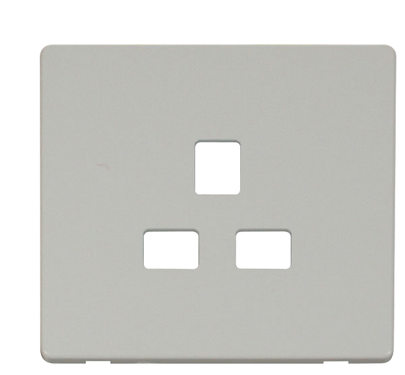 Click® Scolmore Definity™ SCP430PW 13A 1 Gang Socket Cover Plate  Polar White  Insert